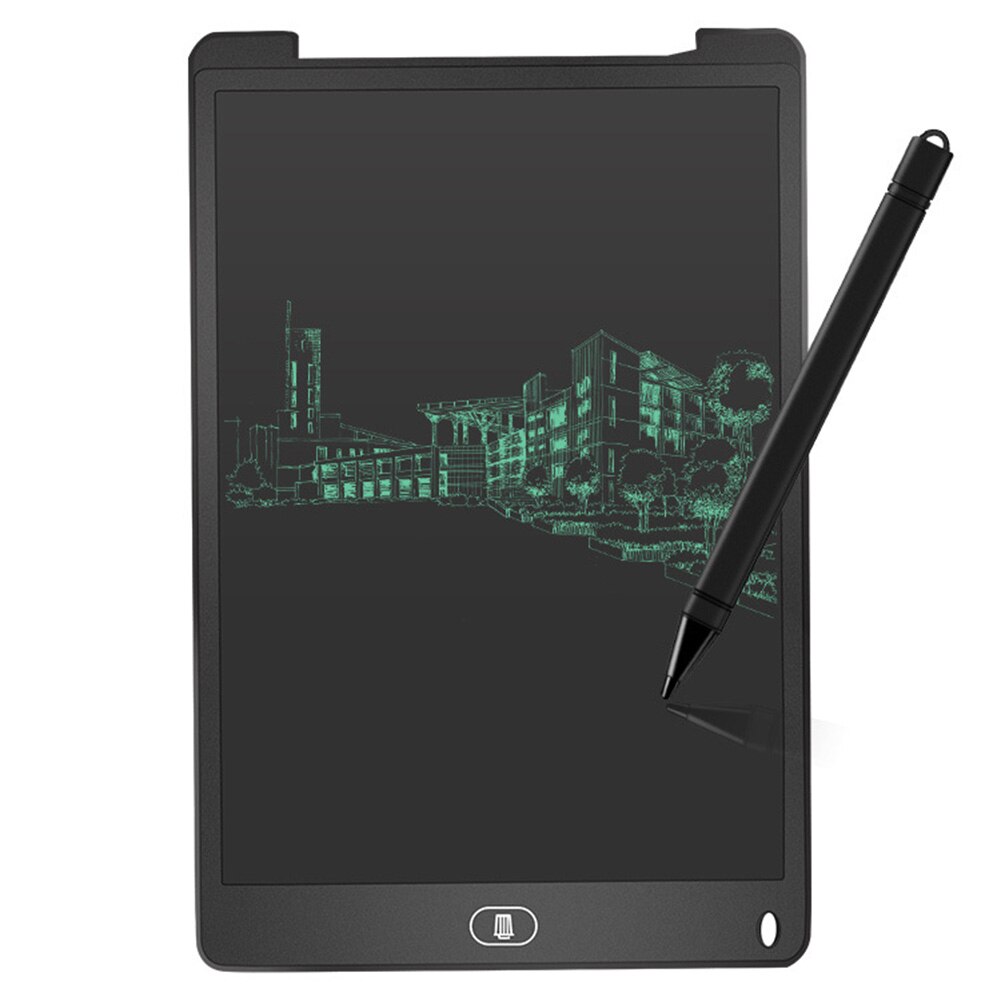 12 Inch LCD Writing Tablet Digital Drawing Tablet Electronic Drawing Board Colorful Handwriting Pad Ultra-thin Board With Pen: Black