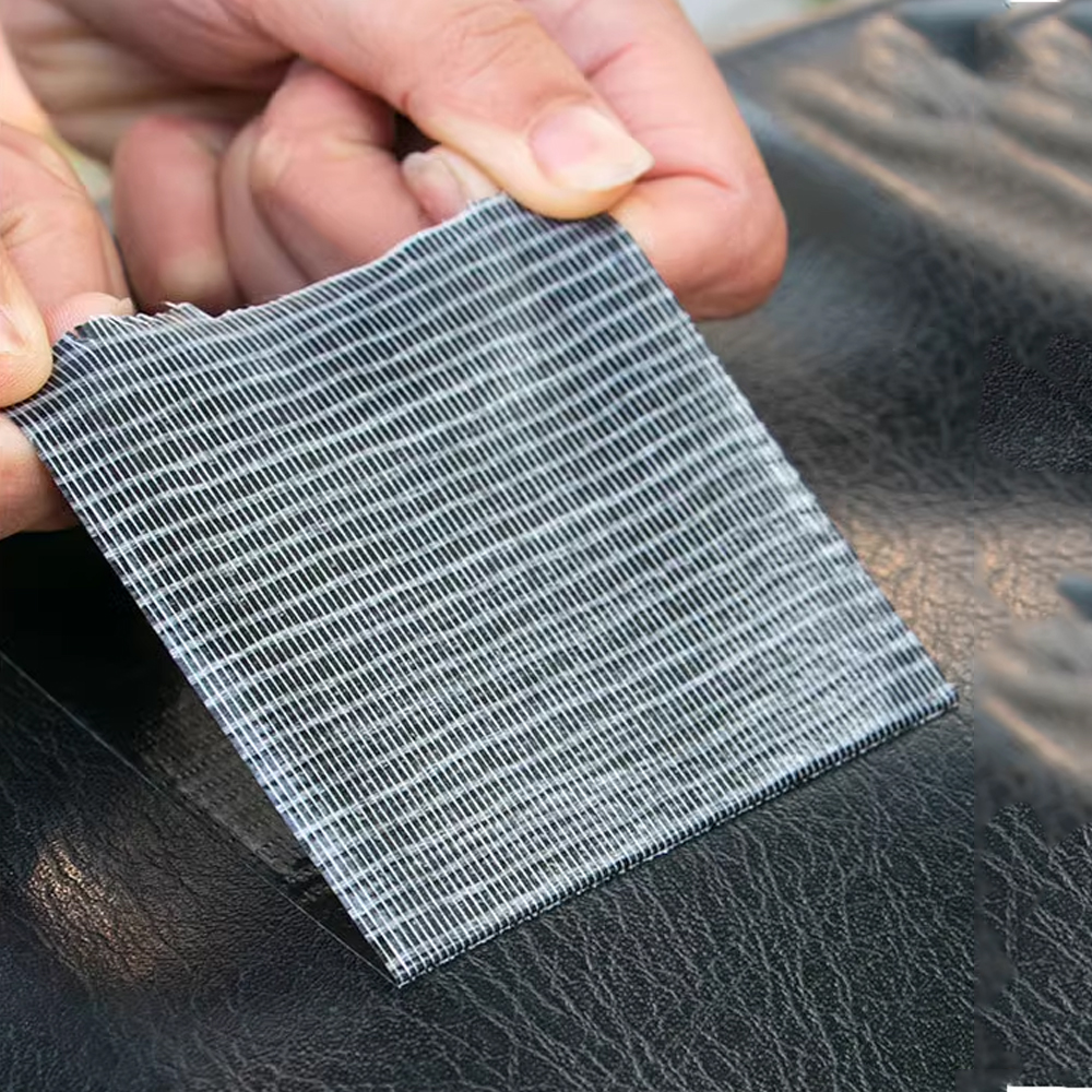 Zelfklevende reparatietape voor leer, geschikt voor banken, autostoelen, handtassen, jassen, meubels, schoenen, ehbo-pleisters, leren reparatiepleisters, doe-het-zelfprojecten, zwart.