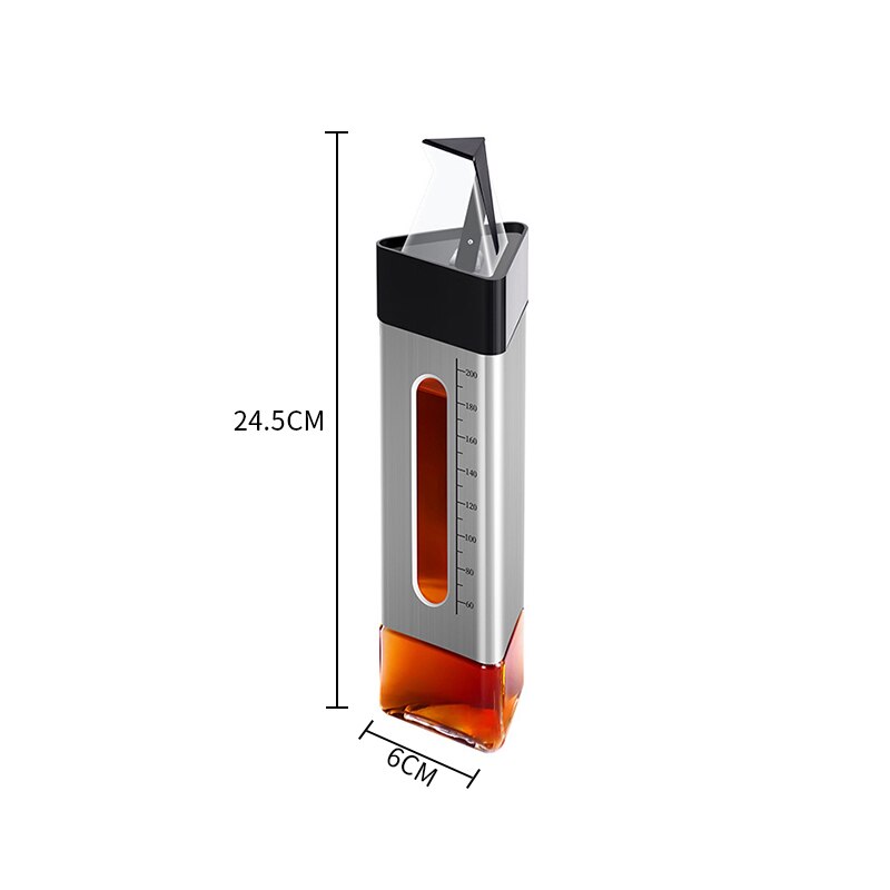 Roestvrij Staal + Glas Lekvrij Olie Fles Thuis Sojasaus Fles Kruiden Fles Olie Azijn Pot Doseren Cruet Container