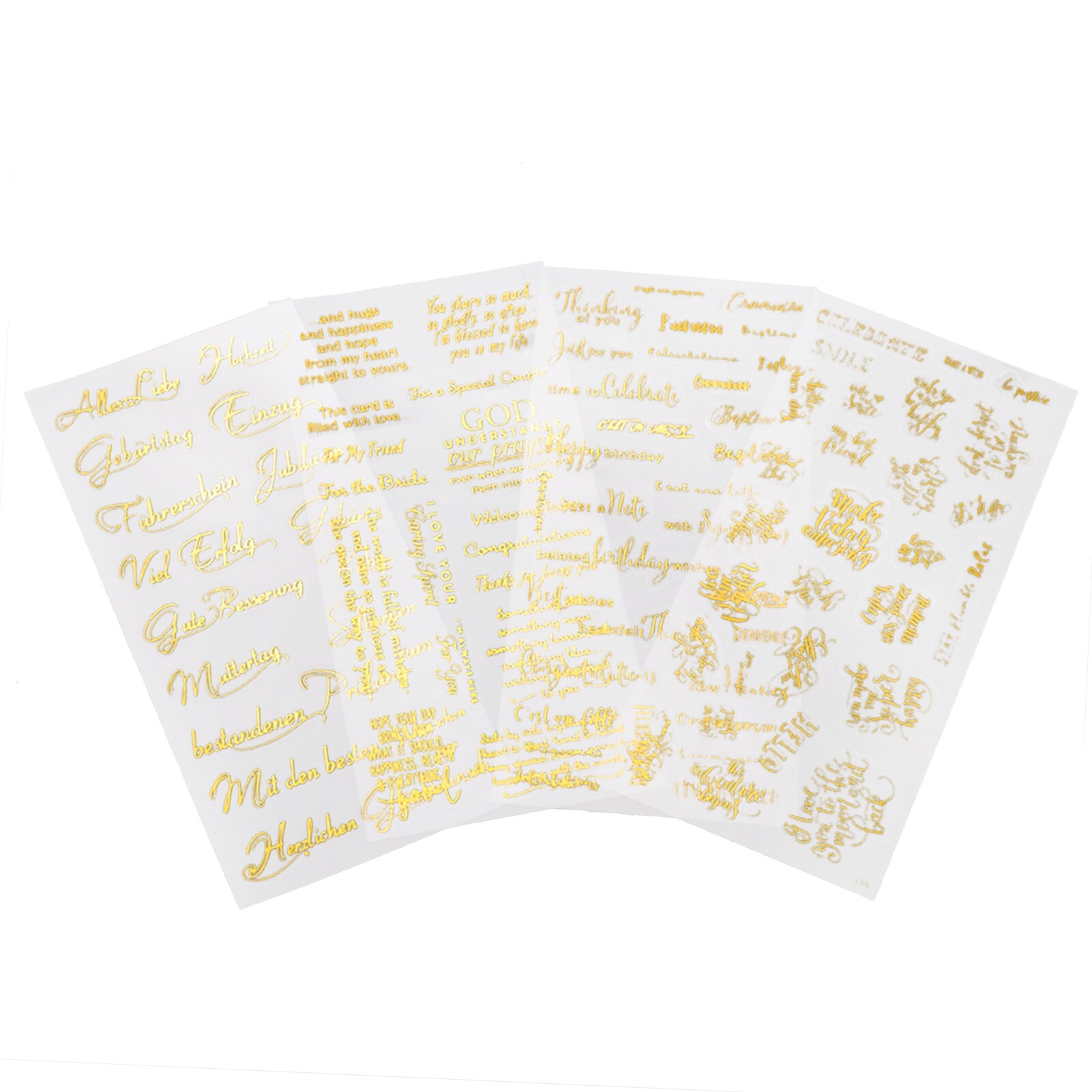 4Pcs Phrases Blessing Words DIY Sticker Transparent DIY Crystal Epoxy Mold Quotes Sticker Scrapbooking Craft Decoration