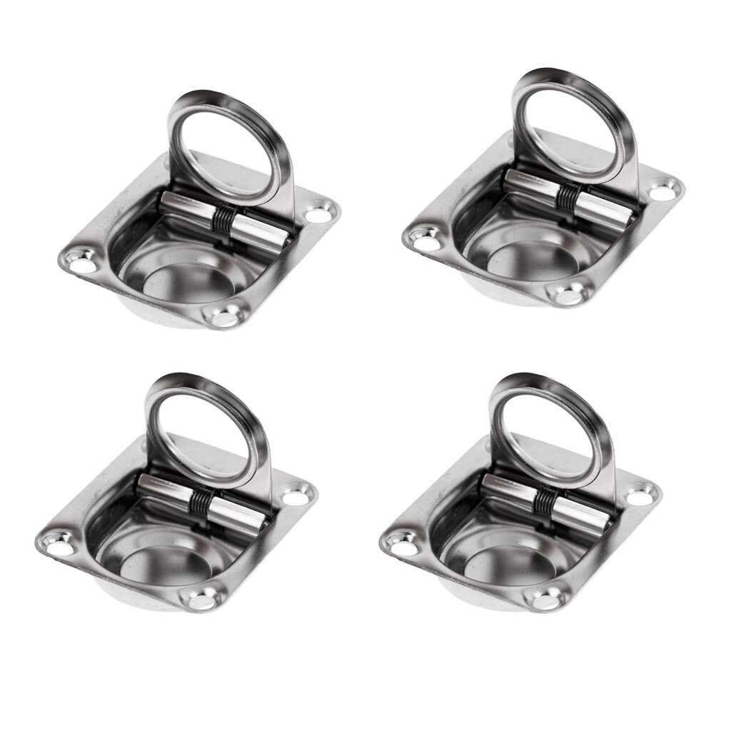 4 stk. 316 rustfrit stål trækring luge lås lift håndtag båd campingvogn