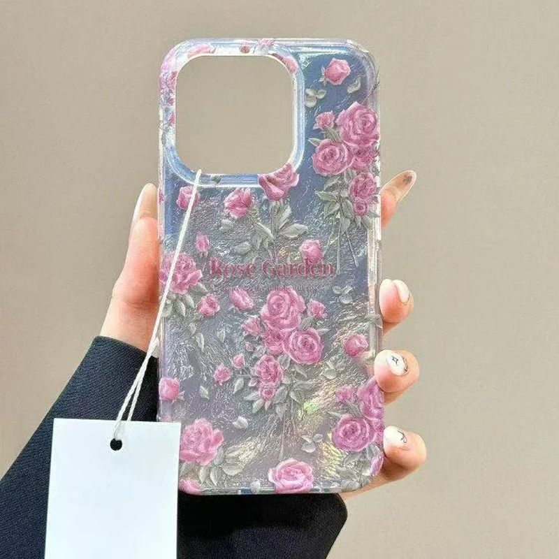 Til iphone 16 pro max 15 14 13 12 11 deksel, vortexmønster, søtt vintage rose-telefondeksel til iphone xs max xr  x 7 8 plus 16, fundas i et deksel