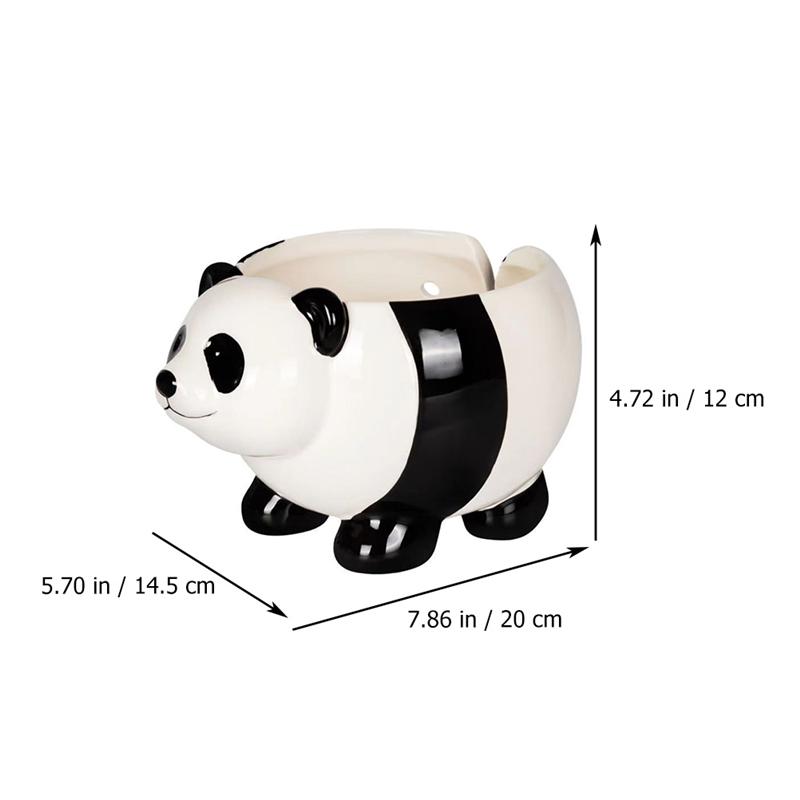 1Pc Cartoon Panda Opslag Kom Desktop Ornamenten Breien Garen Organizer Keramische Panda Opbergdoos Woonkamer Decoratie