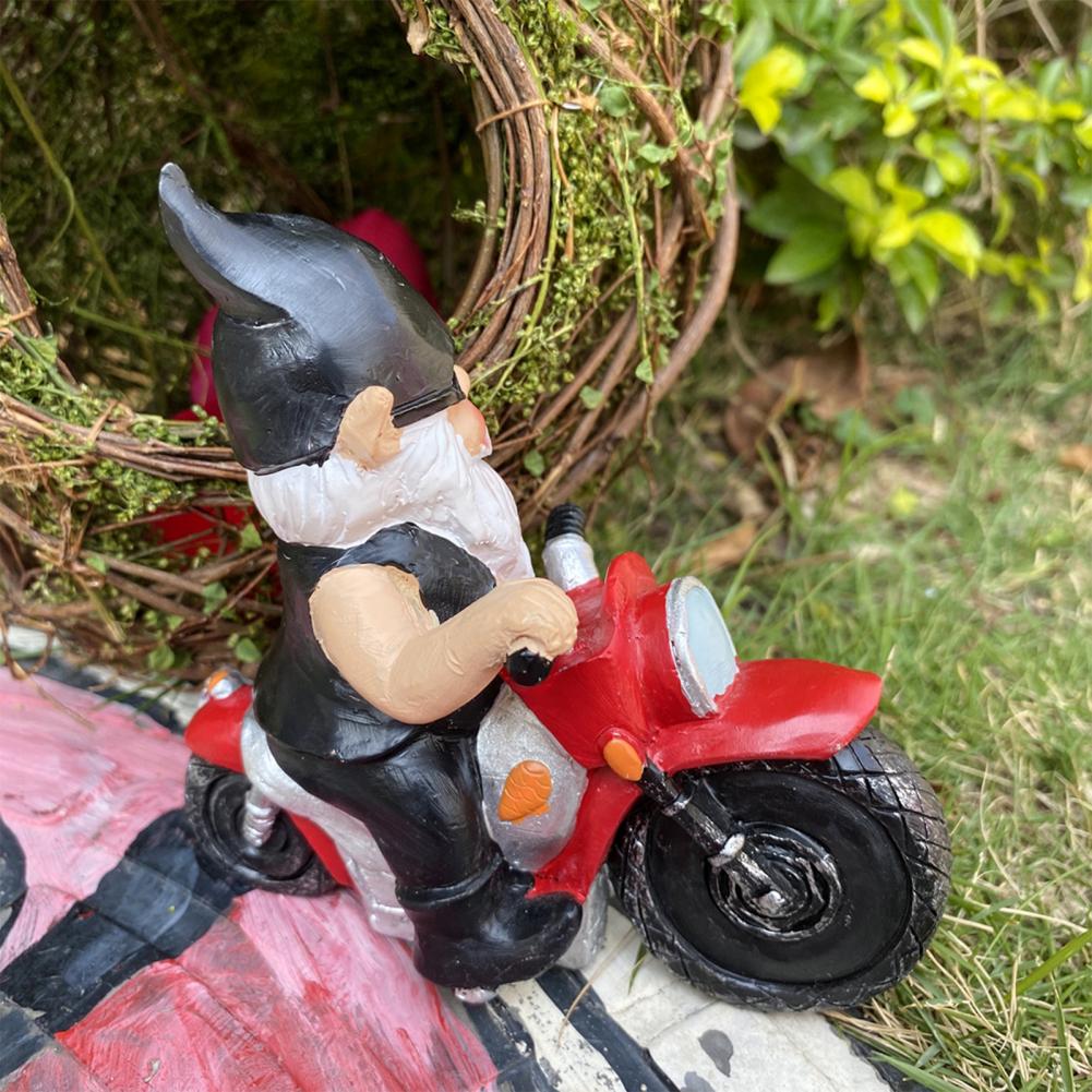 Gnome Riding Statue Small Cute Lovely Garden Gnome Riding Outdoor Statue for Garden