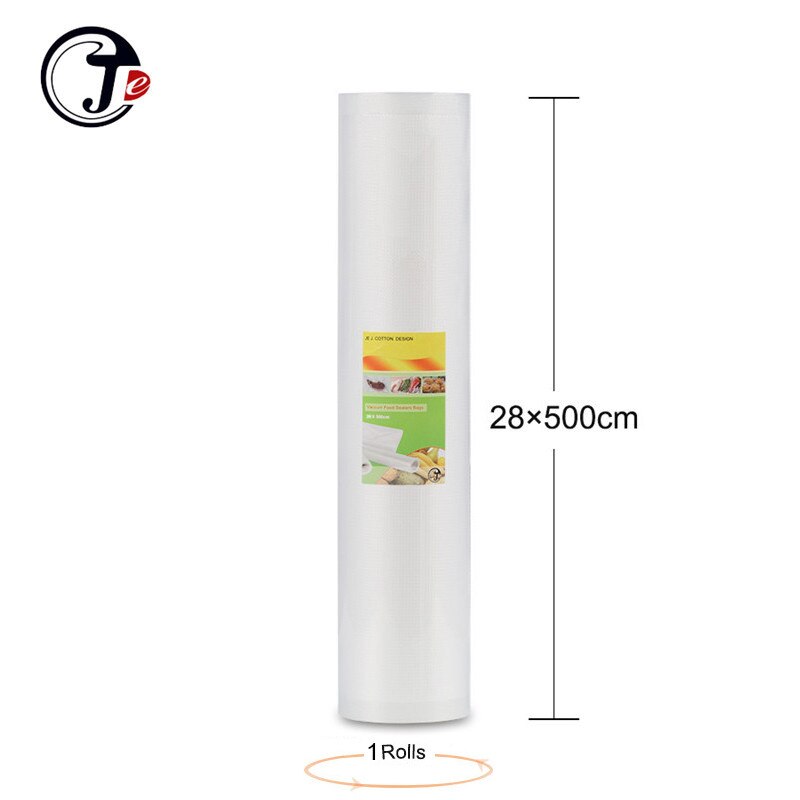 6 Size 12/17/20/22/28/ 25*500Cm Vakum Sluitmachine Pakketten tassen Voor Vacuum Verpakking Machine Graan Voor Wrappers Voedsel Sealer: 1 Rolls 28x500cm