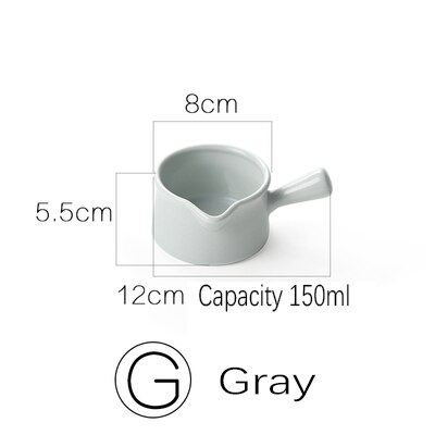 Ceramic Macarons Milk Jug Super Cute Spout Single Handle Milk Thistle Sauce Mini Bowl Baby Food Bowl Snack Saucer: G.Gray