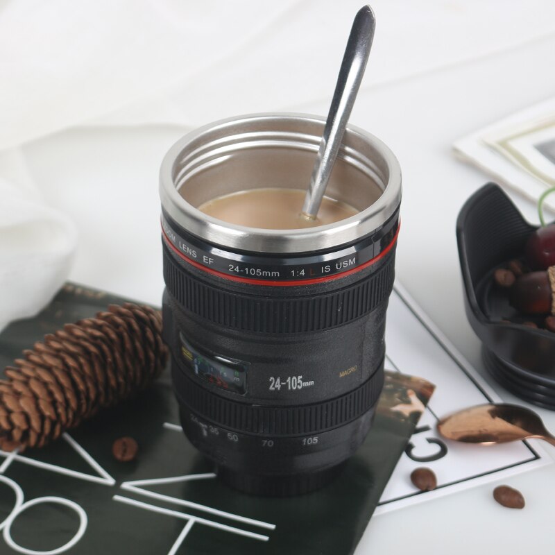 Kamera Objektiv Kaffee Becher Edelstahl Foto Isolierte Thermos Tasse Mit Deckel Fotograf SECHS Generation Emulation SLR Tasse