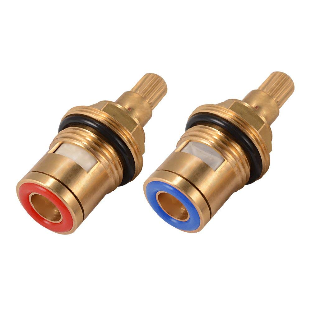 1 pair Replacement Brass Ceramic Stem Disc Cartridge Faucet Valve Quarter Turn G1/2" for Bathroom Kitchen Tap HS920
