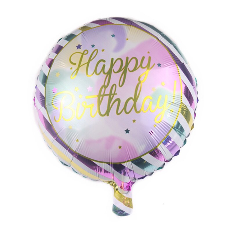 Round 18inch Happy Birthday Foil Balloon Birthday Party Decorations Adults Helium Balloons Baby Shower Kids Decor Air Balls: A