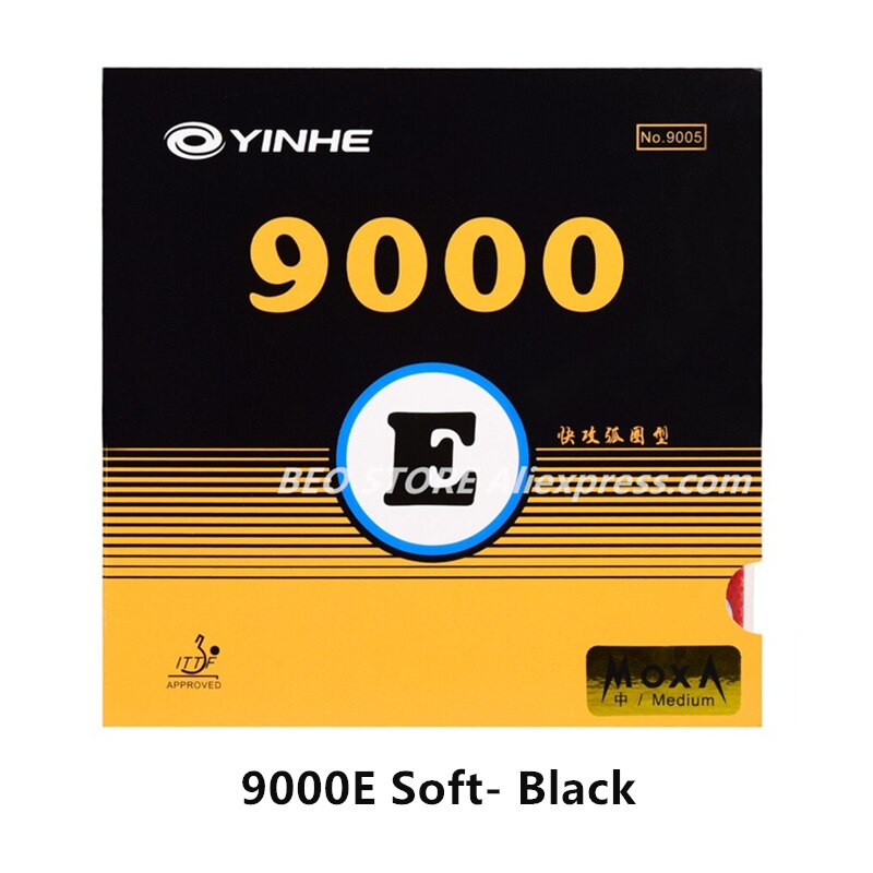 YINHE – éponge de ping-pong 9000, caoutchouc collant, boucle d&#39;attaque rapide, Galaxy 9000D 9000E: 9000E Soft Black