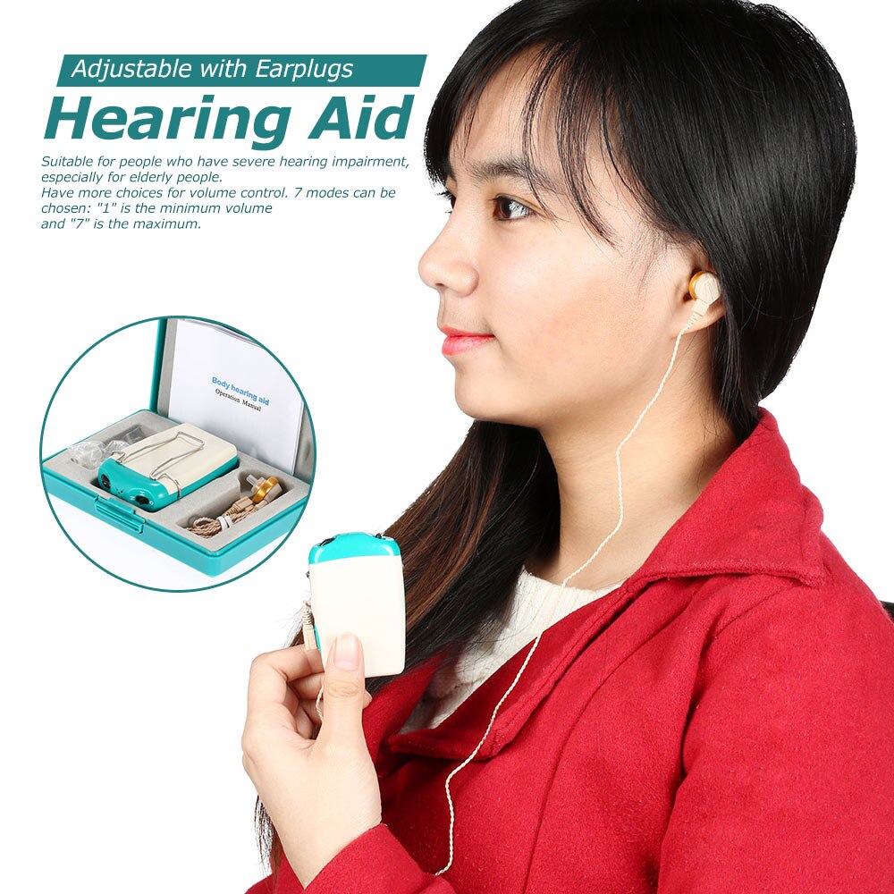Siemens pocket høreapparat lydforstærker til alvorligt høretab justerbar stemmevolumen med ørepropper høreapparat