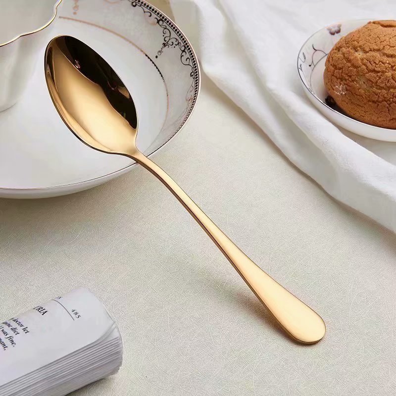 Spklifey guld bestik 24 stk spisestel guld bestik sæt guld ske gafler knive skeer rustfrit stål bestik spisestel
