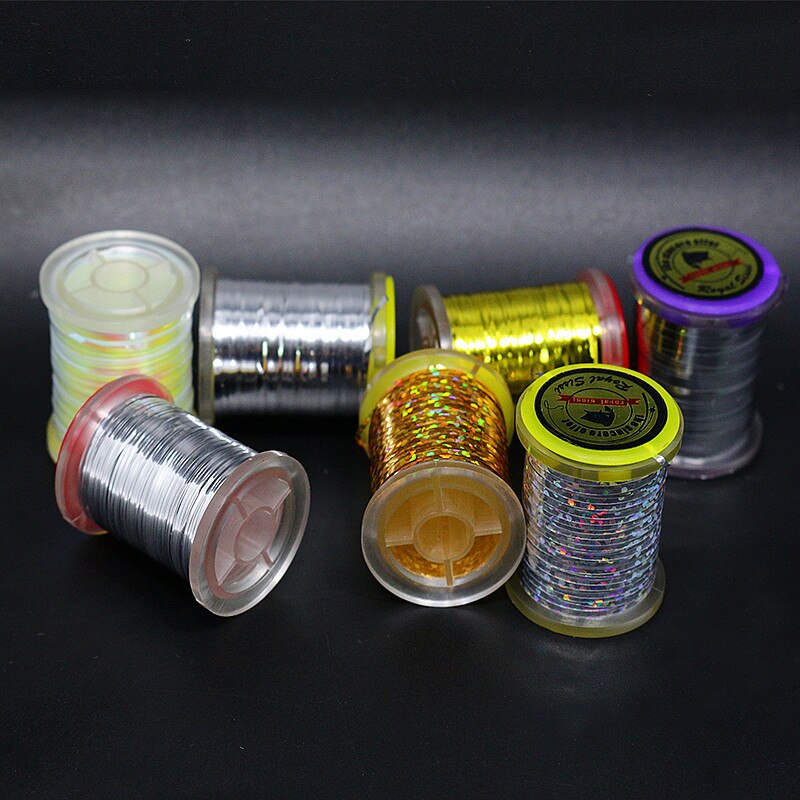 1 spole flugbindande platt mylar glitter flashtejp holografisk glitter spolad för klassiska streamermönster och flashback nymfer