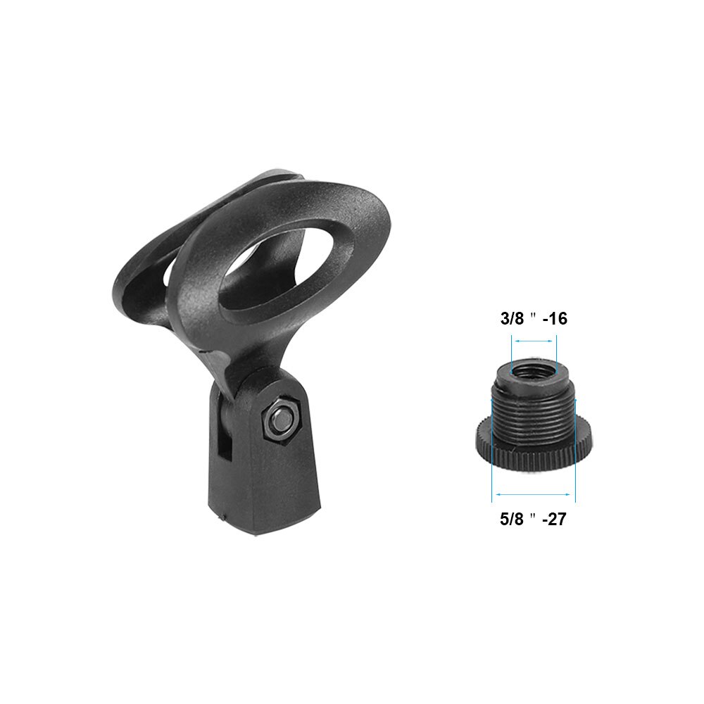 Camvate universal-mikrofonklemme für mikrofonstative mit 5/8 "-2"-stecker und -27 "- to 3/8 " --16 "-buchsen-mikrofonschraubenadapter aus kunststoff