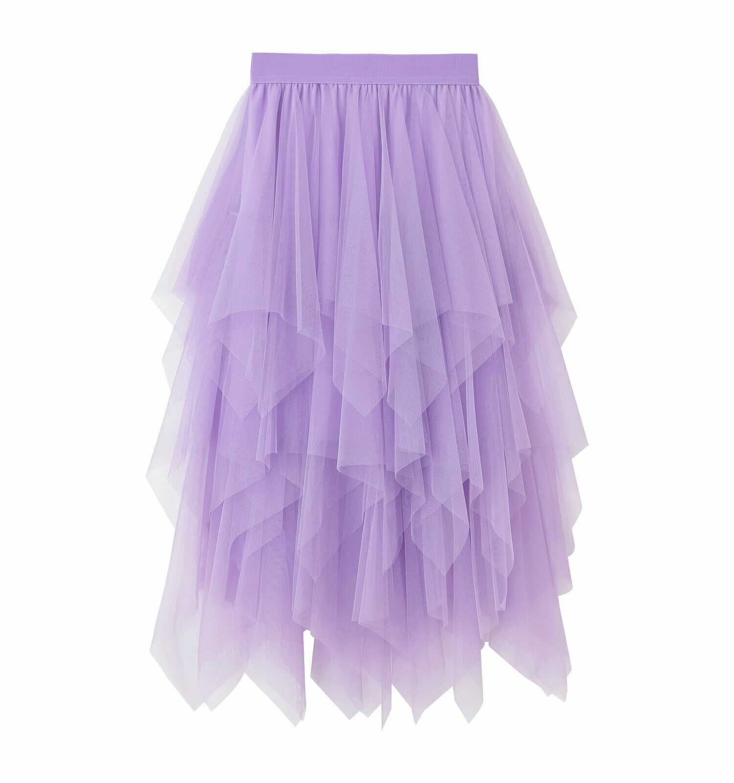 Vrouwen Tule Rok Elastische Hoge Taille Onderrok Ballet Onregelmatige Geplooide Maxi Rok Sheer Tutu Tule Rokken: Paars