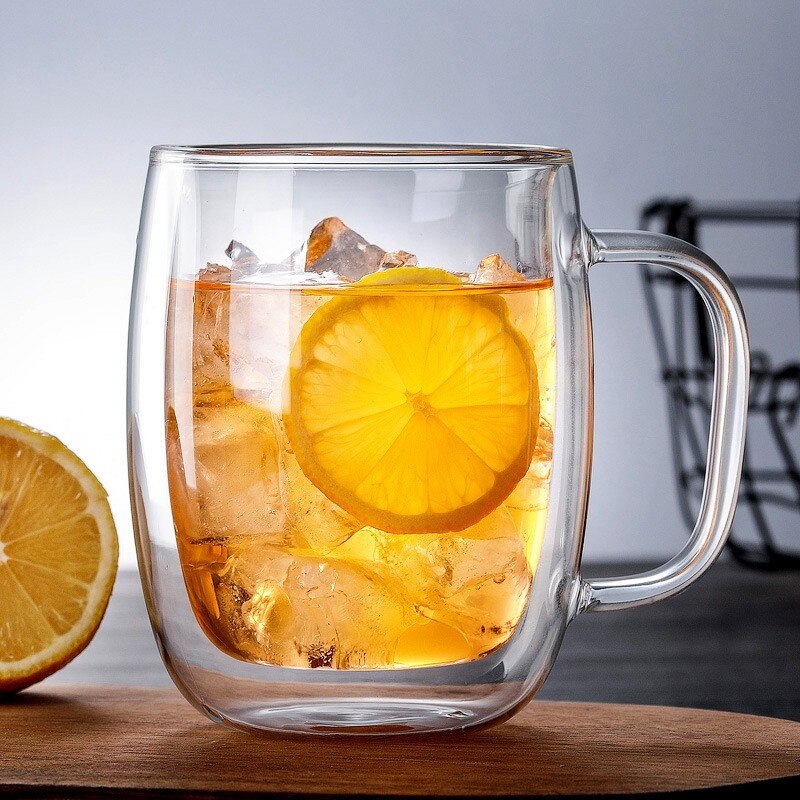 Big Beer Wine Glasses Drinking Whiskey Vodka Cup Coffee Juice Water Cups Tea Mug Double Bottom Glass Mugs For Home