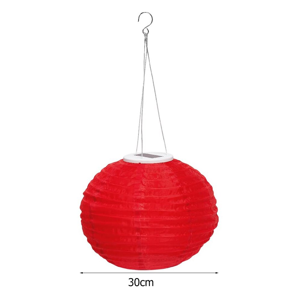12 inch japanese paper lantern Solar Power Chinese lantern Hanging round lantern for Wedding birthday party decorations