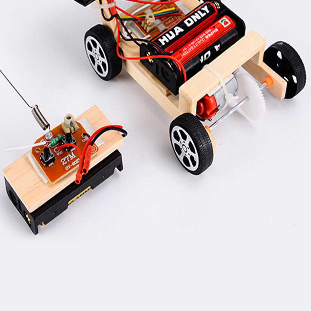 RCtown Wooden DIY Solar Powered RC Car Puzzle Assembly Science Vehicle Toys Set for Children