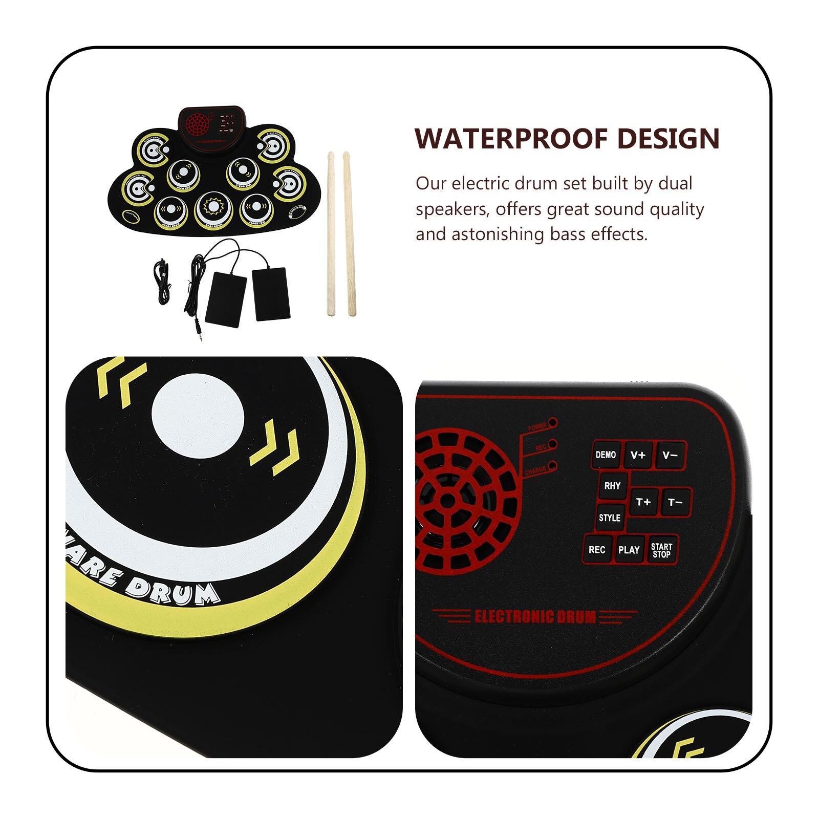 1Set Electronic Drum Practical Kids Drum Percussion Instrument