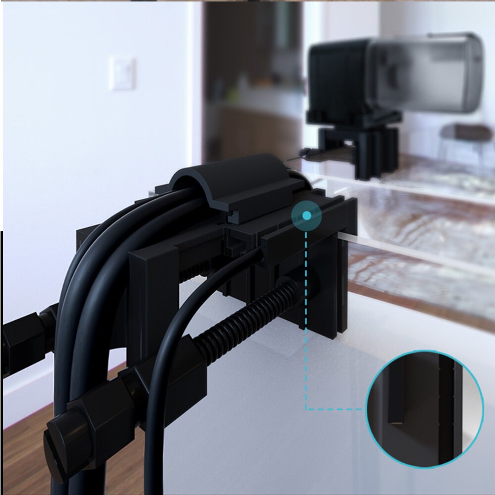 Multifunctionele Acryl Filter Inlaat Uitlaat Buisklem Aquarium Pijp Houder Aquarium Pijp Vaste Clip (Zwart)