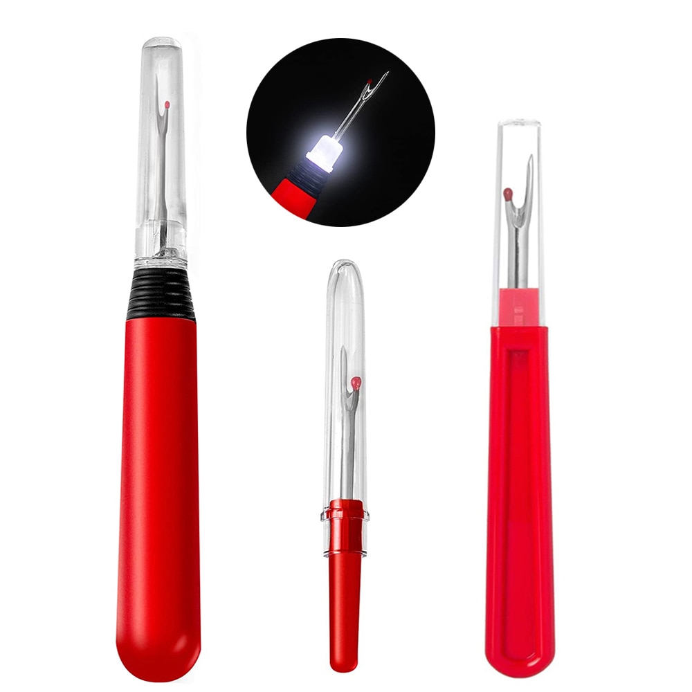 1/2/3Pcs Seam Ripper Tools with Light Handy Stitch Removal Tool Sewing Thread Remover Cutter Stitch Opener for Sewing Crafting