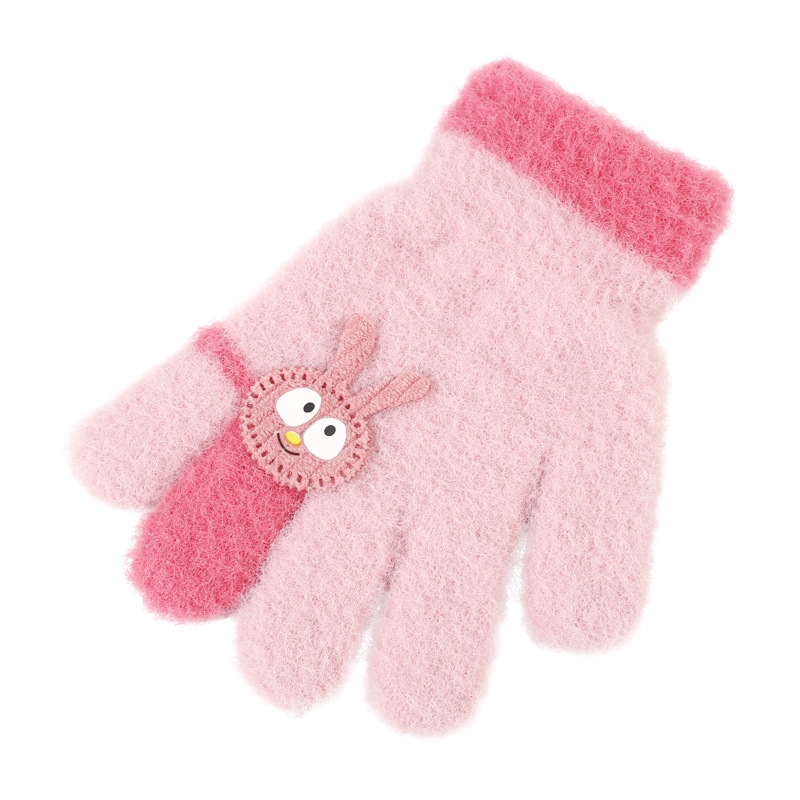 Wecute 10*15cm criança inverno luvas quentes para cerca de 3-6years crianças bonito coelho dos desenhos animados à prova de frio ao ar livre equitação jogar luvas de malha