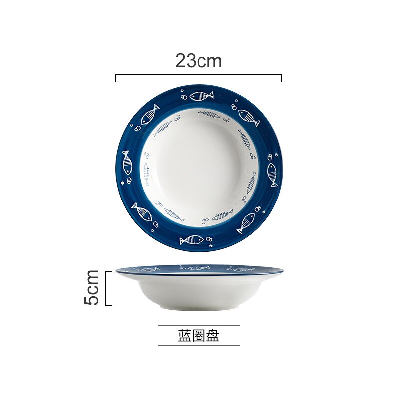 Japansk stil keramik mattallrik skål mat porslin nudlar biff soppskål barn frukost dekorativ servis tallrik: 9 tum djup platta