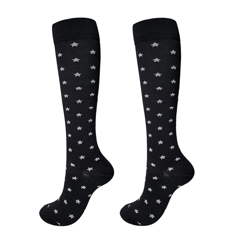 Compression Sports Socks Women Men Knee High/Long Printed Nylon Hosiery Footwear Accessories: G / S/M