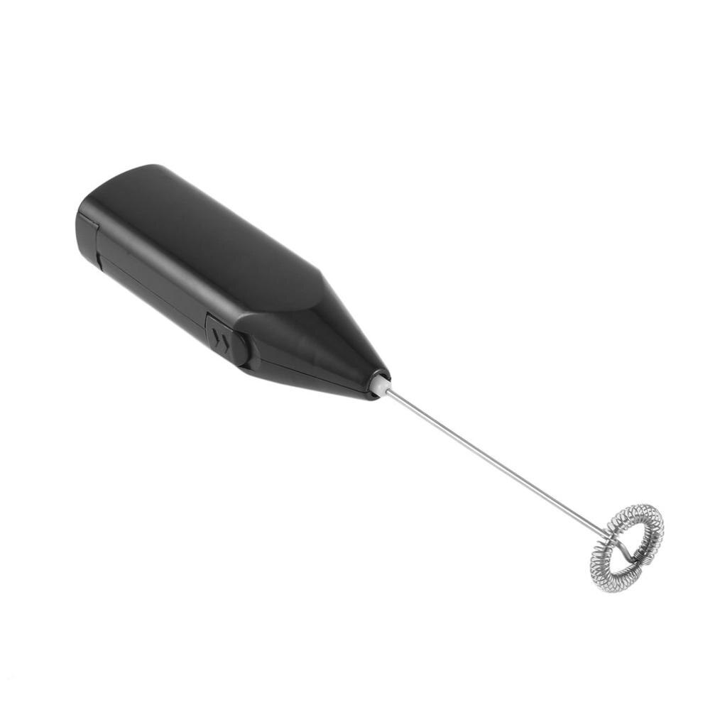 Mini elétrica batendo ovo misturador de café espuma cozinha ferramenta leite bebida misturador agitador eletrodomésticos aço inoxidável misturador alimentos: Black