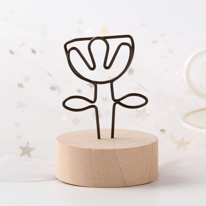 rond en bois Note Photo cadre pince numéro de Table porte-Photo de mariage pince Photo jwjz8: Flowers