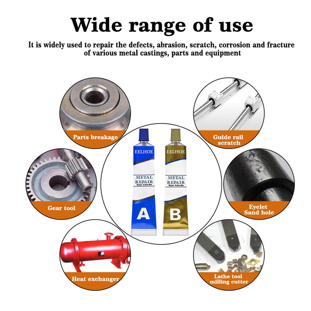 2pcs Glue Iron Steel Radiator Metal Repair Water Tanks Strong Toughness Electric Portable Leakage Adhesive Sealant