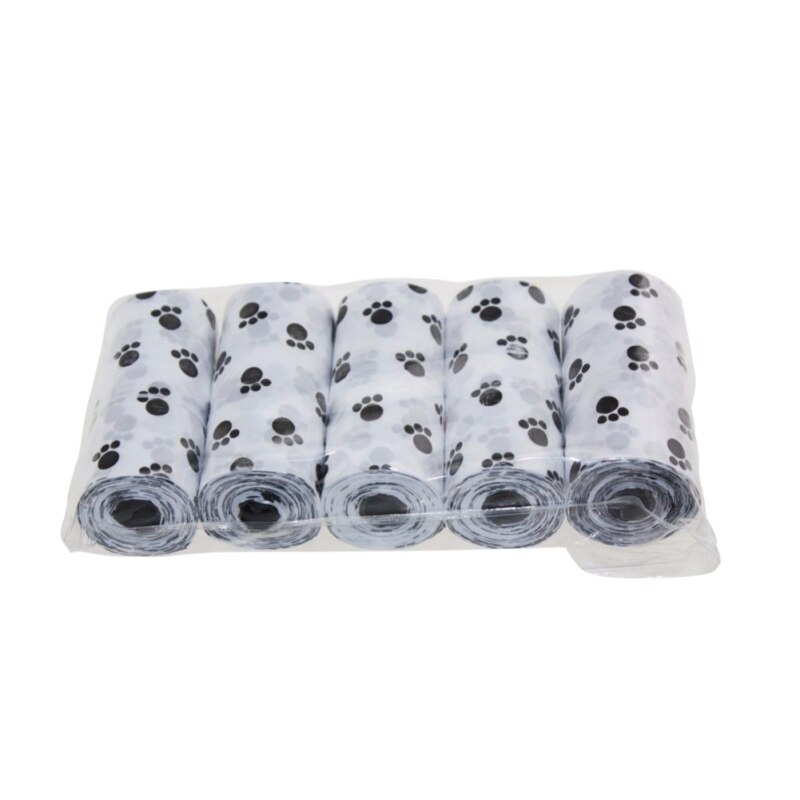 20205 Pcs/lot Pets Dog Poop Bags Great For All Waste Pet Printed Disposable Bag, Environment-friendly: White