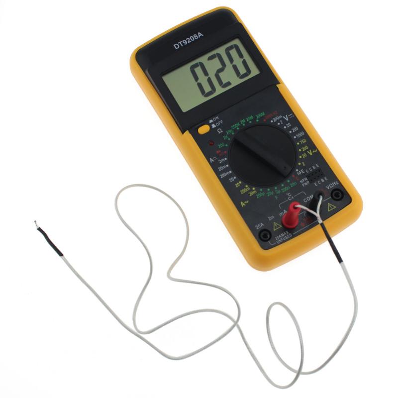 DT9208A LCD Digital Multimeter Electric Handheld Ammeter Voltmeter Resistance Capacitance Tester AC DC
