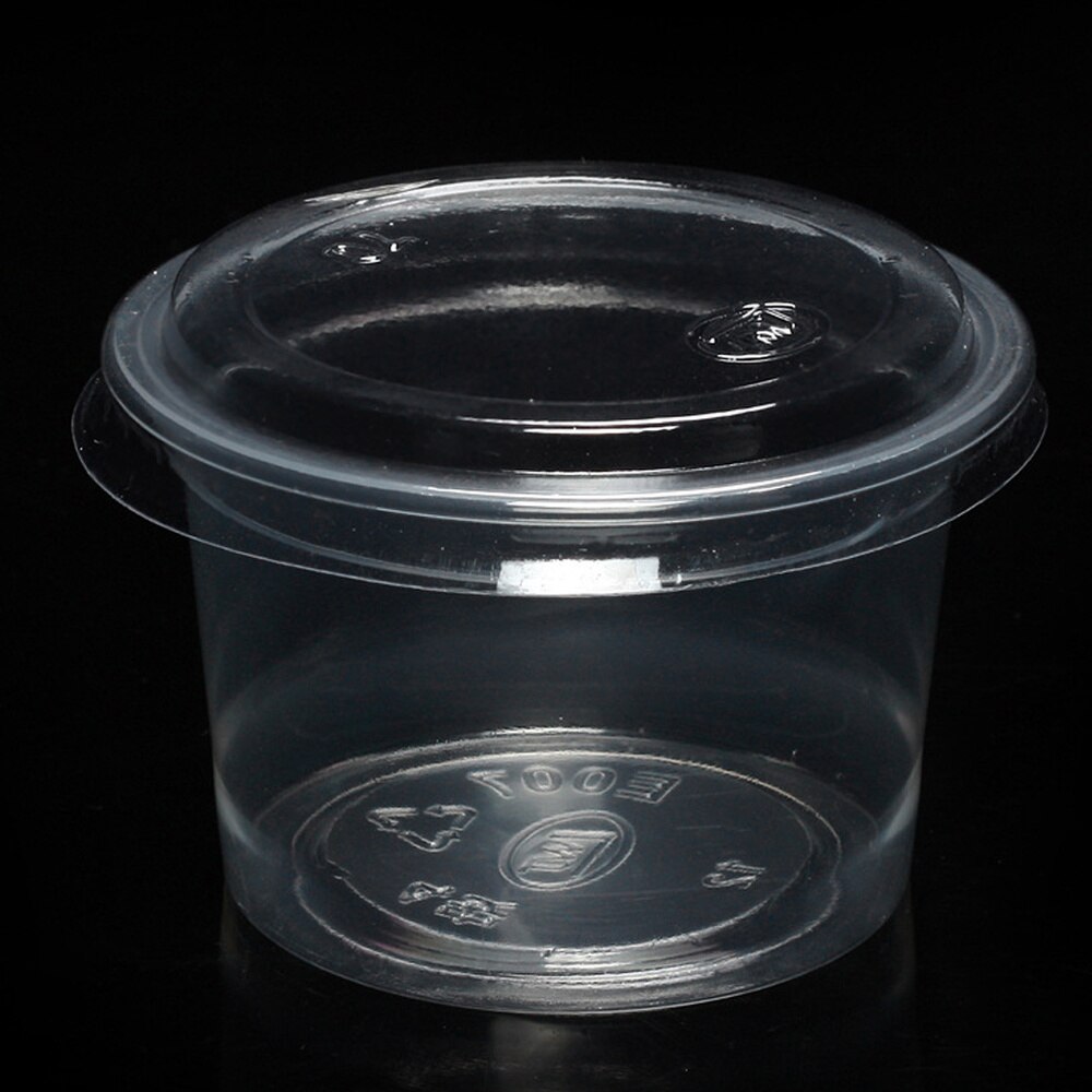 100Pcs 1Oz Wegwerp Portie Cups Clear Gedeelte Container Met Deksels Voor Jelly Yoghurt Mousses