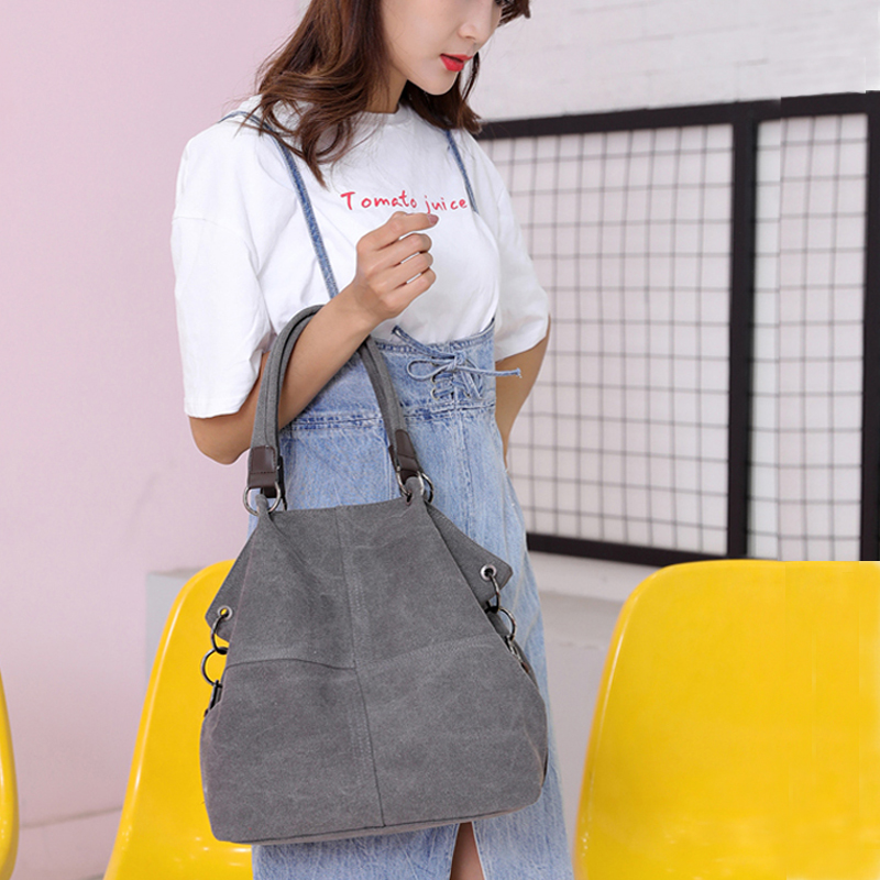 Mode Canvas Vrouwen Tassen Winkelen Vintage Vrouwen Handtassen Grote Capaciteit Vrouwen Schoudertas Casual Tote Bag