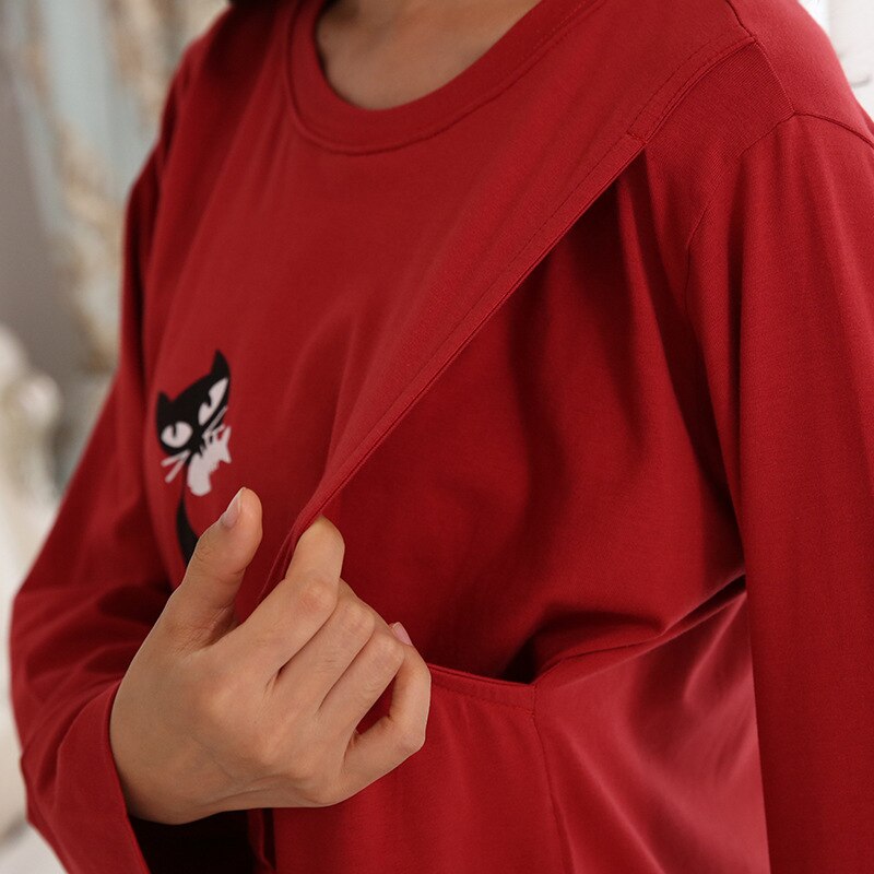 Gravid- og ammetopp og buksesett gravide kvinner kappe amming barsel pijamas pyjamas ut dame loungewear