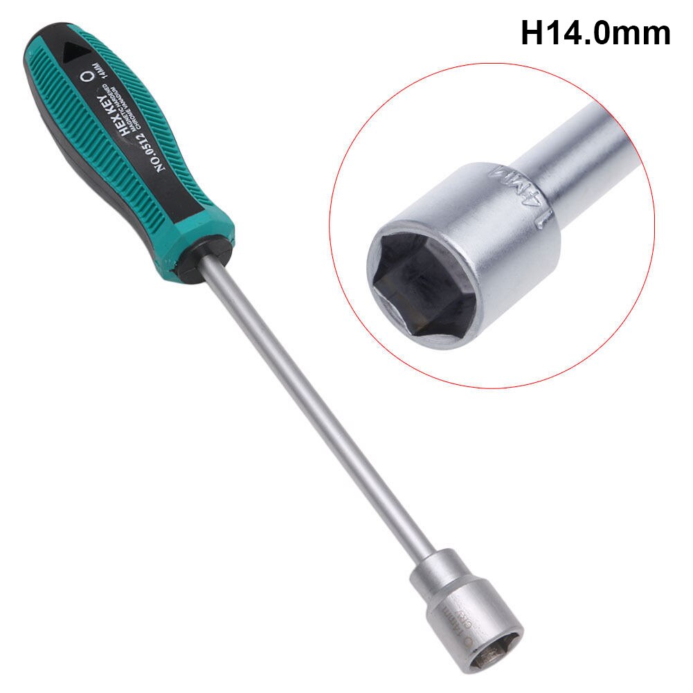 Hex Nut Key 3mm 4mm 5mm 6mm 7mm 8mm 13mm 14mm Metal Socket Driver Wrench Hexagon Screwdriver Nutdriver Hand Tools Bike Repair: H14.0MM