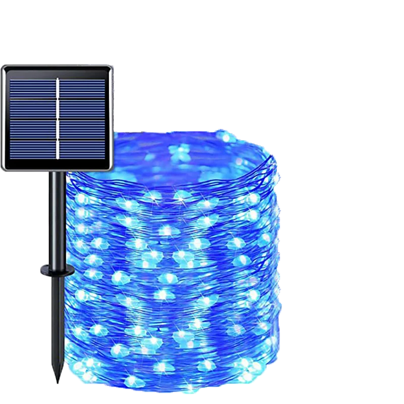 50/100/200 LED Solar- Licht Außen Lampe Schnur für Weihnachten Halloween Party Wasserdichte Lichterkette Garten Girlande: RGB / 6-10W
