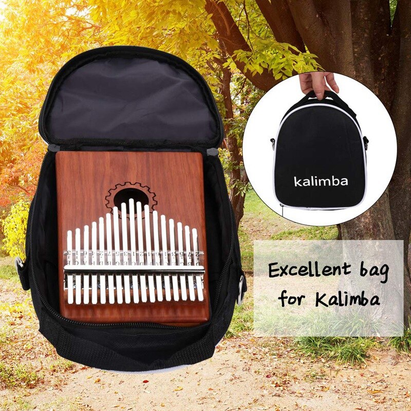 Kalimba duimpiano 17 toetsen met mahoniehouten blad, met tas, hamer en muziekboek, perfect voor muziekliefhebbers, beginners en kinderen.