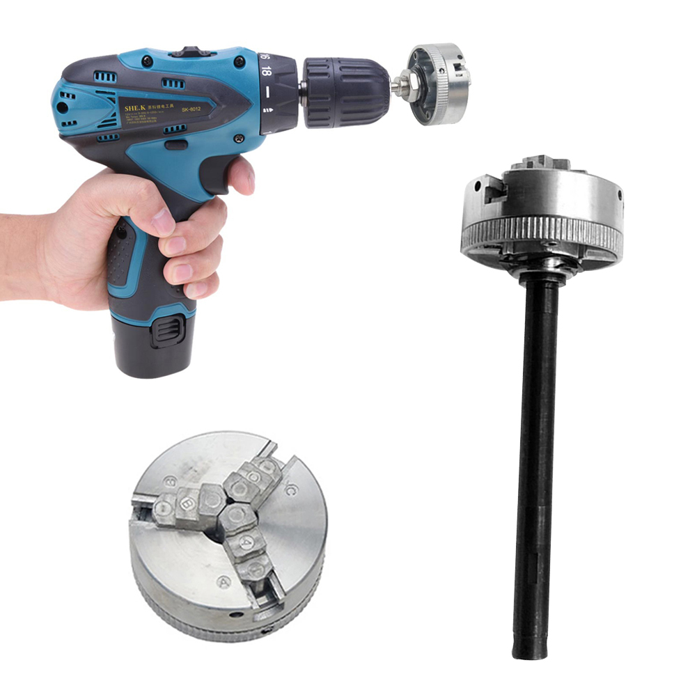 Metal 3 Jaws Lathe Chuck Self-Centering M12 Wood Clamp Machinery Plate Hole Drill Chuck Holder Accessories Woodworking Tool Set