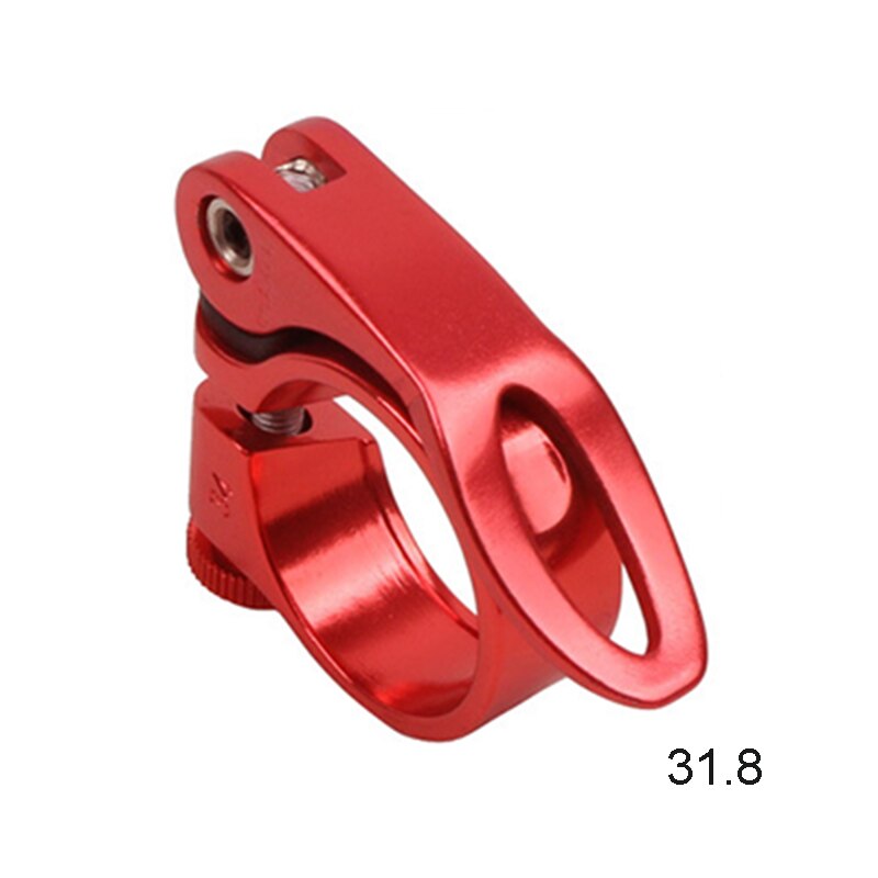 Fiets zadelpenklem aluminiumlegering snelspanner fiets zadelpenklemmen 28.6/31.8/34.9mm sp99: Rood 31.8