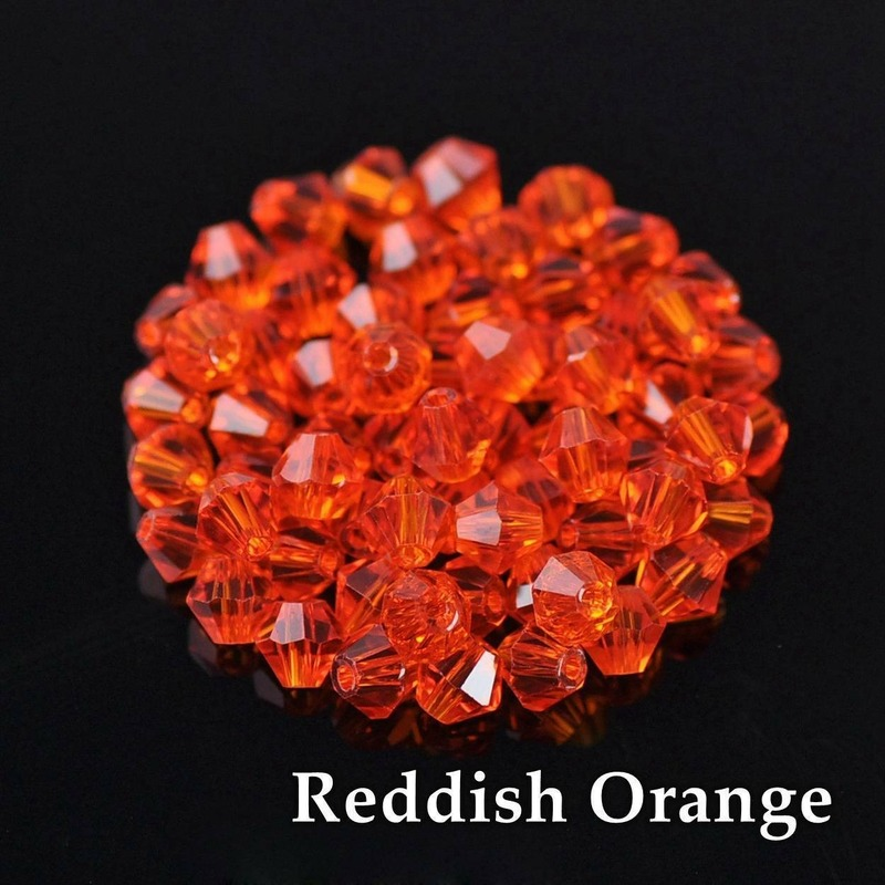 300 Uds. Exquisitas cuentas de cristal sueltas bicono de 4mm para accesorios de fabricación de joyas 001-020: Rojo oscuro