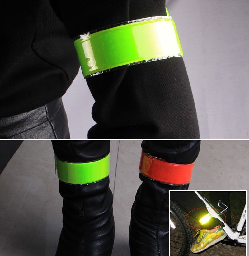 1PC Running Fishing Cycling Reflective Strips Warning Bike Safety Bicycle Bind Pants Leg Strap Reflective Tape