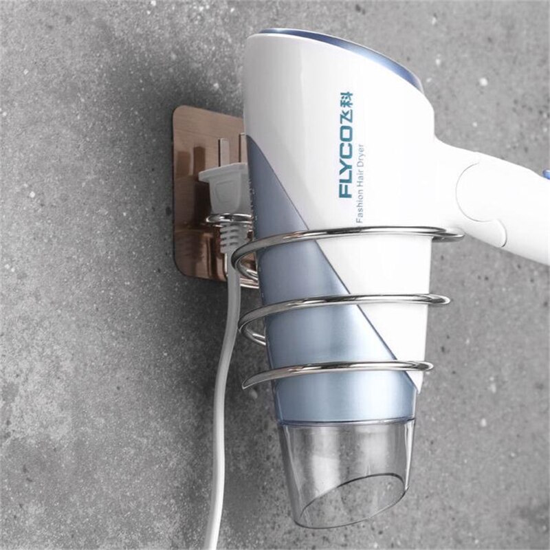 Roestvrijstalen föhnhouder, roestwerende föhnhouder, badkameraccessoires, föhnhouder