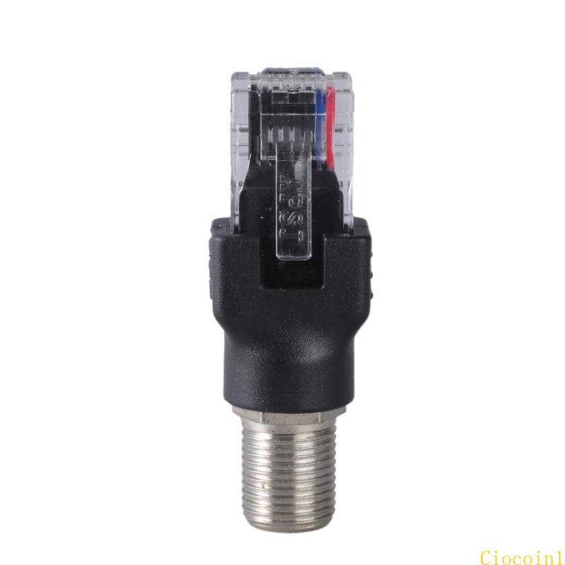1pc rf till  rj45 omvandlare adapter f-typ kontakter rf hona till  rj45 hane koaxial koaxial pipa kopplingsadapter: Vit