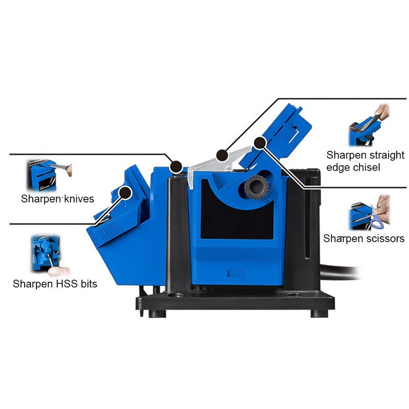 3 In 1 Professionele Elektrische Messenslijper Boor Slijpen Machine Keuken Mes Scherpere Slijper Slijper
