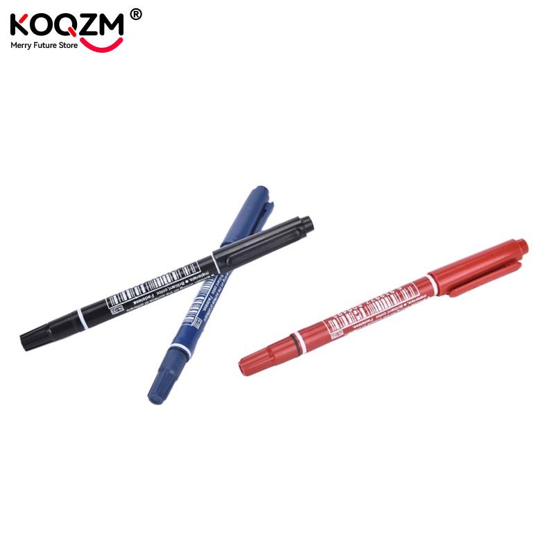 1pc 3 Farben dauerhaft Farbe Marker Stift Zwilling Tipps Verdoppelt geleitet Haken Linie Für CD DVD Medien Rabatt Schnell-trocknen Schreiben Stifte