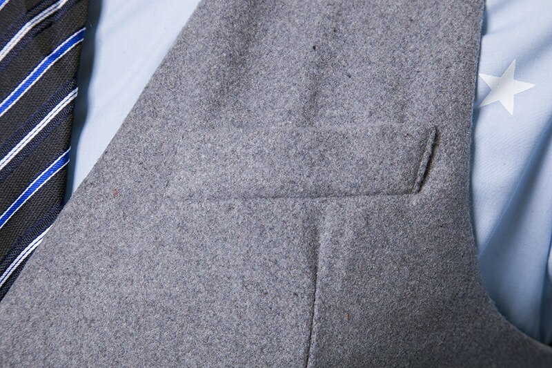 Woolen Suit Vest Men Single Breasted Wool Vest Waistcoat Mens Slim Wedding Business Tuxedo Vests Gilet Homme