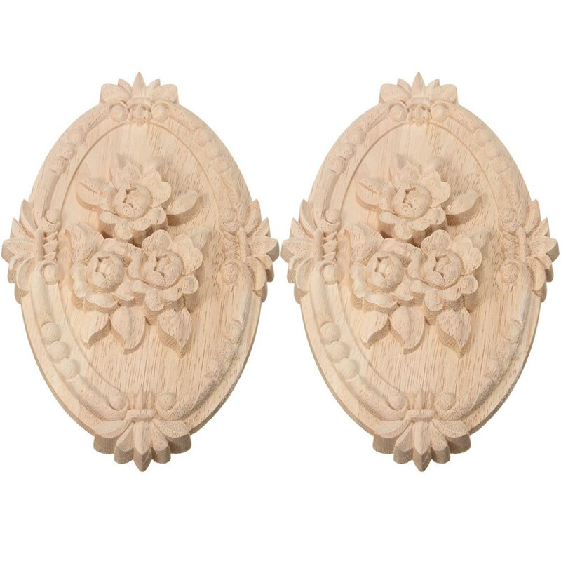 2 stuks meubel snijwerk hoek retro houten ornament voor deur kast raam 21 x 15cm
