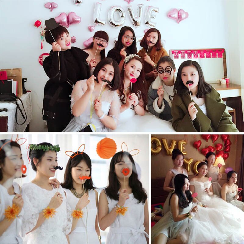 44 Stks Grappige Grote Hoeden Little Snor Photobooth Props Bruiloft Benodigdheden Verjaardag Decoratie Partij Speelgoed